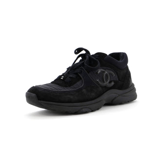 Chanel Women's CC Low-Top Sneakers Suede with Leather and Nylon