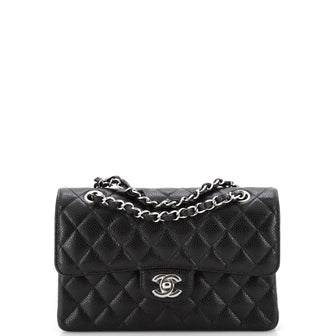 Chanel Classic Double Flap Bag Quilted Caviar Small