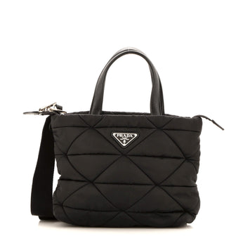 Prada Padded Tote Bag Quilted Re-Nylon with Leather Small