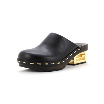 Fendi Women's FF Block Clogs Leather