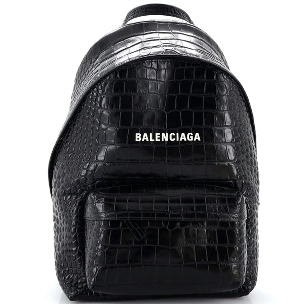 balenciaga everyday large baltimore leather backpack Balenciaga Everyday Backpack Crocodile Embossed Leather Small 296737