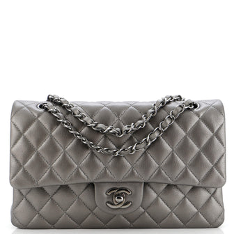 Chanel Classic Double Flap Bag Quilted Metallic Calfskin Medium