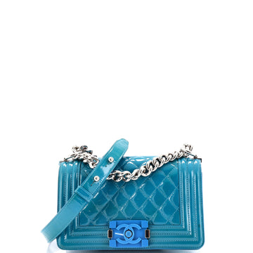 Chanel Boy Flap Bag Quilted Plexiglass Patent Small