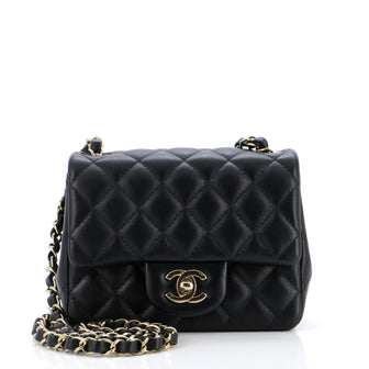 Chanel Square Classic Single Flap Bag Quilted Lambskin Mini