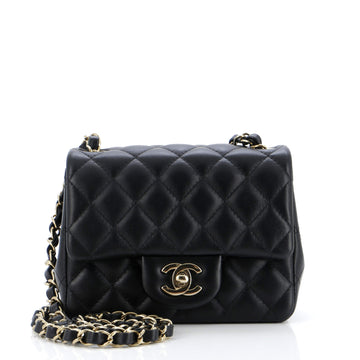 Chanel Square Classic Single Flap Bag Quilted Lambskin Mini