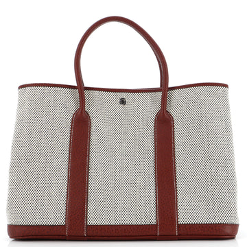 Hermes Garden Party Tote Toile and Leather 36