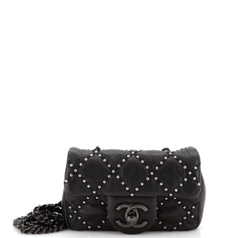 Chanel Paris-Dallas Metal Beauty Flap Bag Studded Quilted Distressed Calfskin Extra Mini