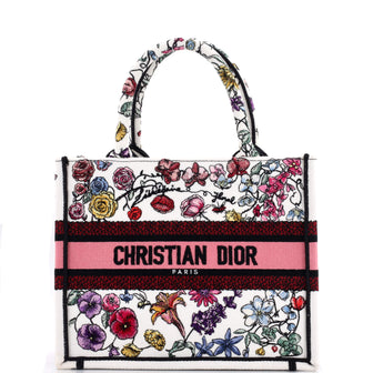 Christian Dior Book Tote Embroidered Canvas Small