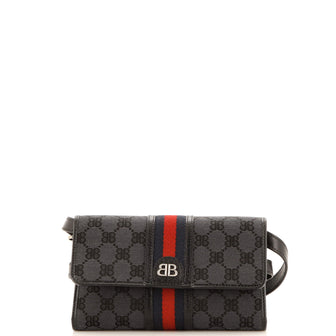 Balenciaga x Gucci The Hacker Wallet on Strap BB Coated Canvas