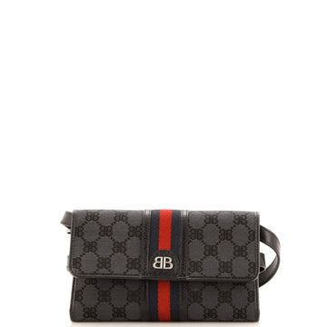 Balenciaga x Gucci The Hacker Wallet on Strap BB Coated Canvas