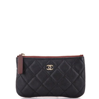 Chanel Classic O Case Pouch Quilted Caviar Mini