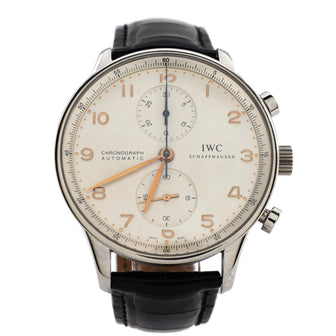IWC Schaffhausen Portugieser Chronograph Automatic Watch Stainless Steel and Alligator 41