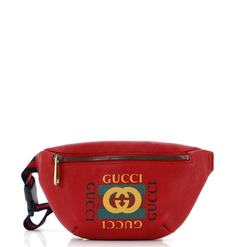 Gucci Logo Belt Bag Printed Leather Small