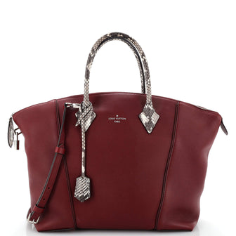 Louis Vuitton Soft Lockit Handbag Leather with Python MM