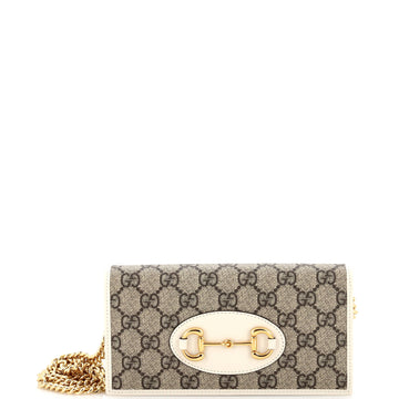 Gucci Horsebit 1955 Chain Wallet GG Coated Canvas