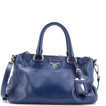 Prada Double Zip Convertible Tote Soft Calf Medium