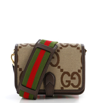 Gucci Buckle Messenger Bag Jumbo GG Canvas Small