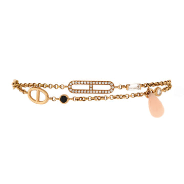 Chaine d'Ancre Chaos Bracelet 18K Rose Gold with Pink Opal, Onyx, Black Spinel and Diamonds