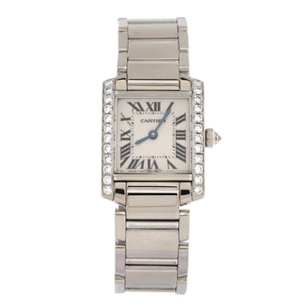 Cartier Tank Francaise Quartz Watch White Gold with Diamond Bezel 20