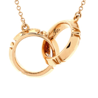 Tiffany & Co. Atlas X Closed Interlocking Pendant Necklace 18K Rose Gold