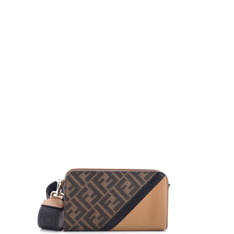Fendi Clutch with Strap Zucca Coated Canvas and Leather
