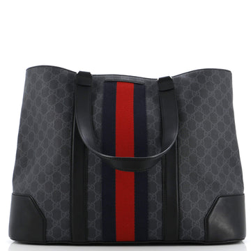 Gucci Web Open Tote GG Coated Canvas Large