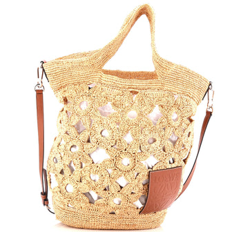 Loewe Slit Tote Crochet Raffia Large