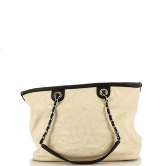 Chanel CC Daily Shopping Tote Quilted Caviar Small