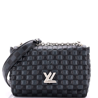 Louis Vuitton Twist Handbag Damier Quilted Calf Leather MM
