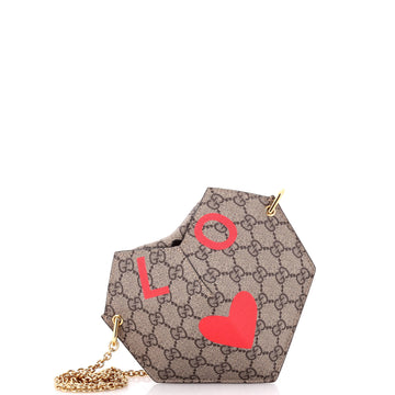 Gucci Valentine's Day Heart Bag Printed GG Coated Canvas Small