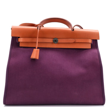 Hermes Herbag Zip Leather and Toile 39