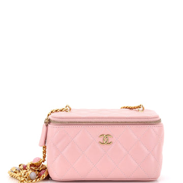 Chanel Pearl Samba Resin Classic Vanity Case with Chain Quilted Lambskin Small