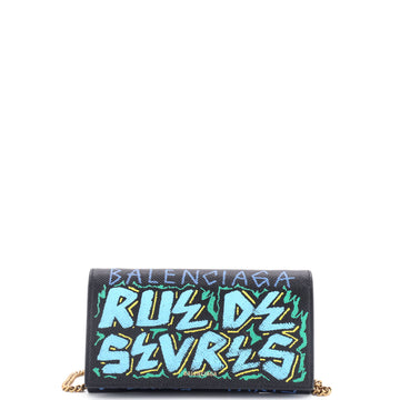 Balenciaga Graffiti Ville Phone Wallet on Chain Leather