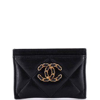 Chanel 19 Card Holder Quilted Leather