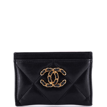 Chanel 19 Card Holder Quilted Leather