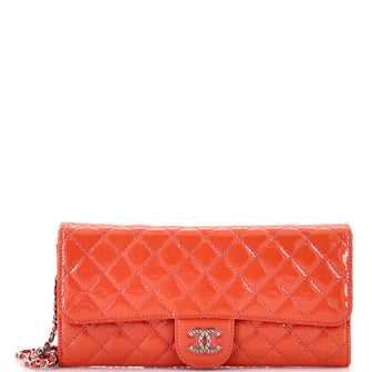Chanel Brilliant Wallet on Chain Clutch Quilted Patent East West
