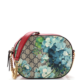 Gucci Chain Crossbody Bag (Outlet) Blooms Print GG Coated Canvas Mini