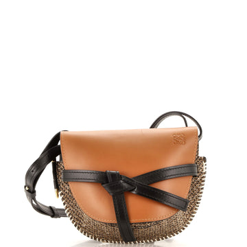 Loewe Gate Shoulder Bag Leather with Tweed Small