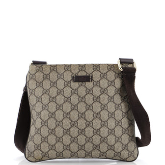 Gucci Vintage Web Crossbody Bag GG Canvas with Leather Small
