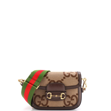 Gucci Horsebit 1955 Shoulder Bag Jumbo GG Canvas Mini
