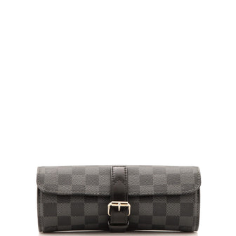 Louis Vuitton 3 Watch Case Damier Graphite