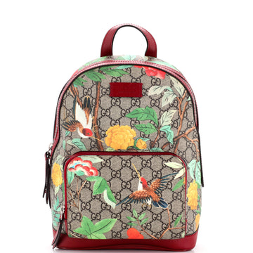 Gucci Zip Pocket Backpack Tian Print GG Coated Canvas Small