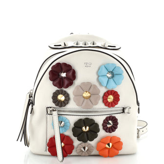 Fendi By The Way Flowerland Backpack Embellished Leather Mini
