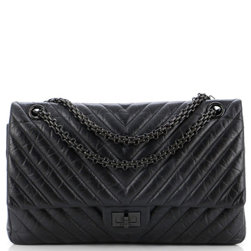 Chanel So Black Reissue 2.55 Flap Bag Chevron Aged Calfskin 226