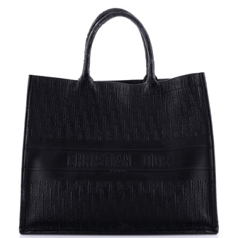 Christian Dior Book Tote Oblique Embossed Calfskin Large