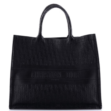 Christian Dior Book Tote Oblique Embossed Calfskin Large