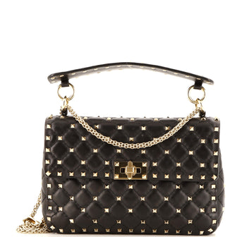 Valentino Garavani Rockstud Spike Flap Bag Quilted Leather Medium