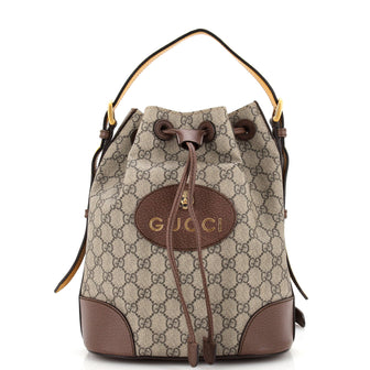 Gucci Neo Vintage Drawstring Bucket Backpack GG Coated Canvas Mini