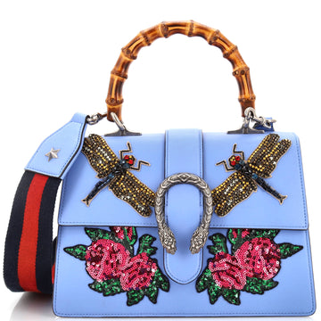 Gucci Dionysus Bamboo Top Handle Bag Embellished Leather Medium