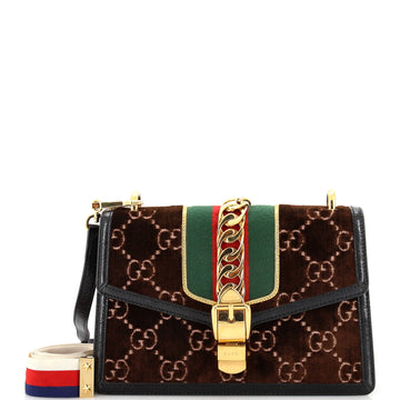 Gucci Sylvie Shoulder Bag GG Velvet Small